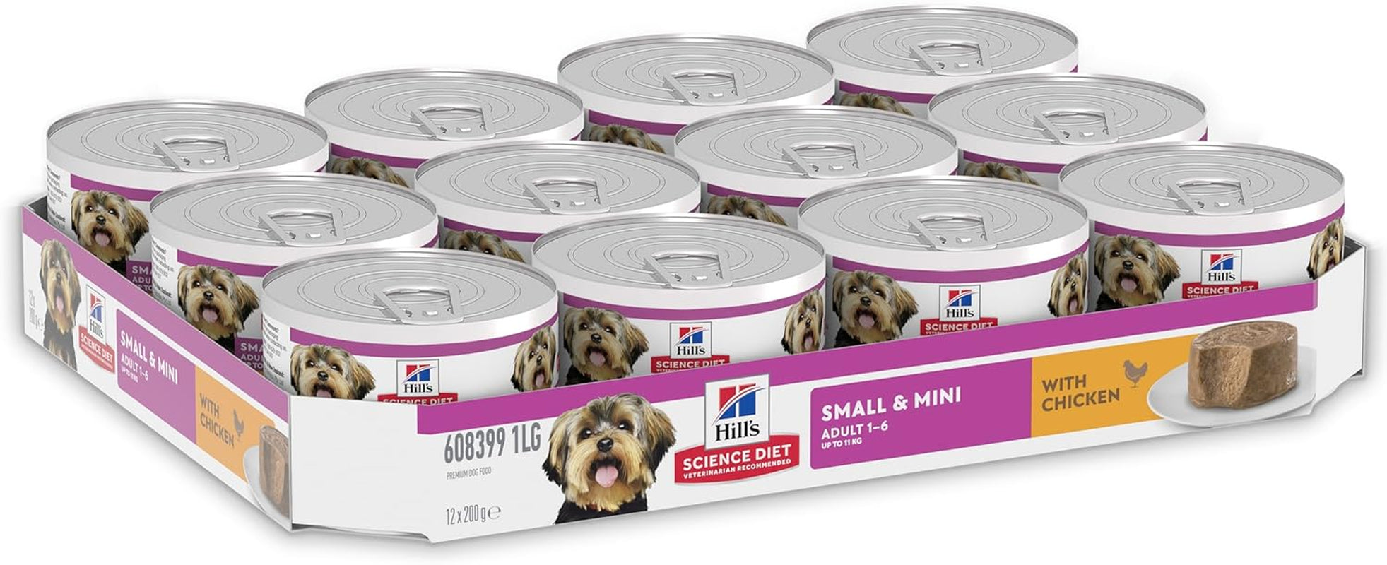 Adult Small & Mini with Chicken Canned Wet Dog Food 12X200G
